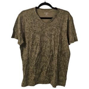 Green Old Navy Men's Floral Print V-Neck T-Shirt